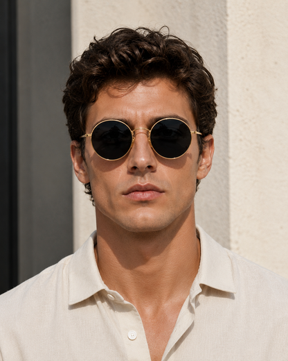 Round Metal Frame Sunglasses | Men | Metal | UV Protection | Steven & Levon