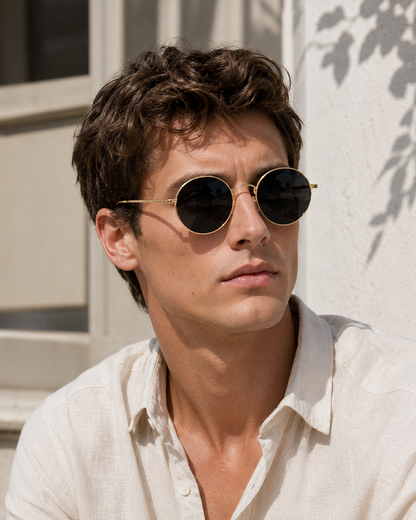 Round Metal Frame Sunglasses | Men | Metal | UV Protection | Steven & Levon