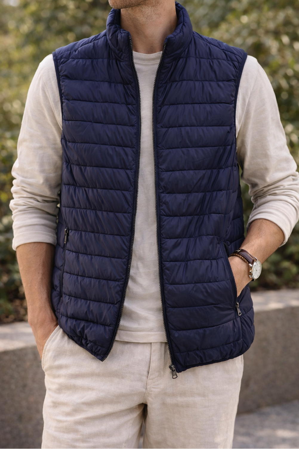 Men's Lightweight Quilted Gilet | Zip Front Bodywarmer | Insulated Sleeveless Vest | Steven & Levon