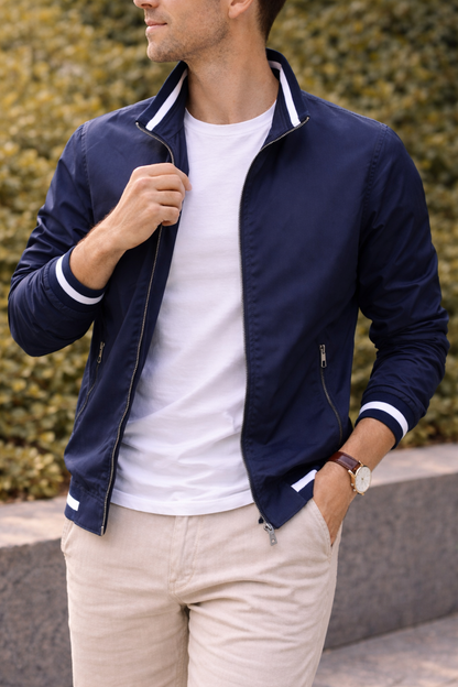 Men's Zip-Up Jacket | Men's Lightweight Casual Zip Front Jacket | Everyday Outerwear | Steven & Levon