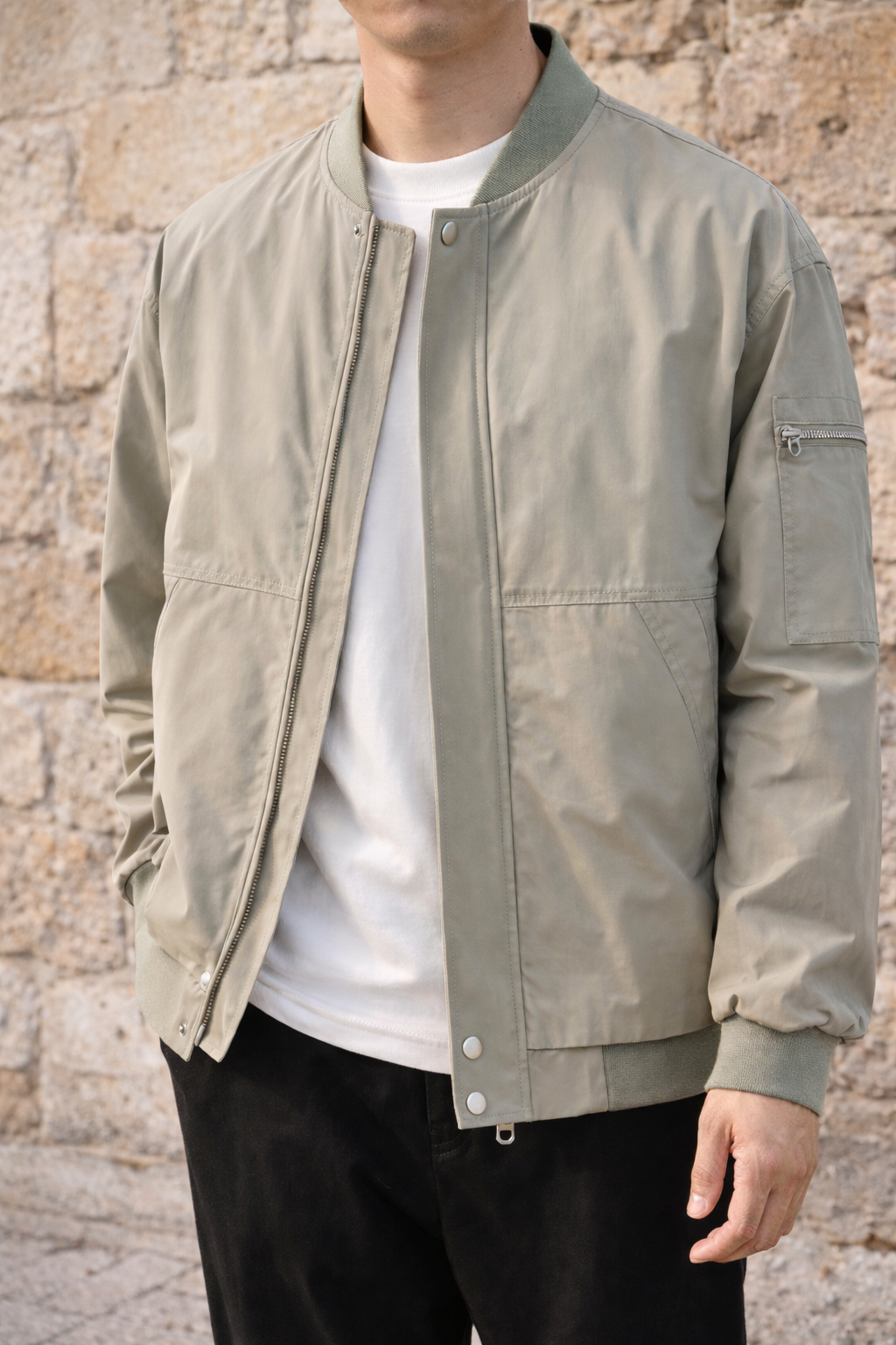 Men's Bomber Jacket | Men's Lightweight Zip-Up Casual Bomber Jacket | Everyday Outerwear | Steven & Levon