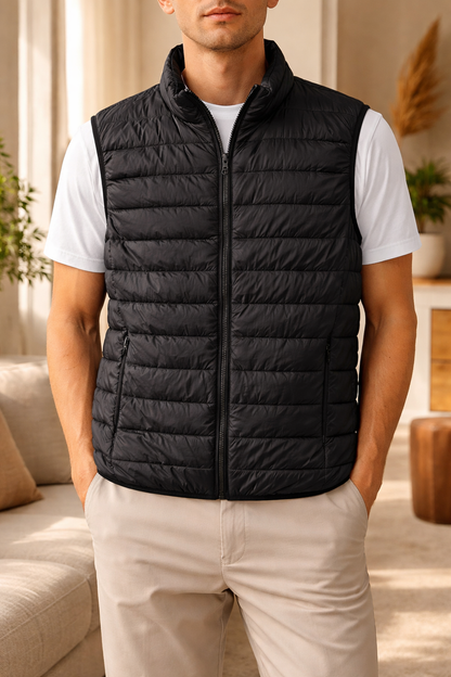 Men's Quilted Padded Bodywarmer | Lightweight Zip Front Gilet | Insulated | Steven & Levon