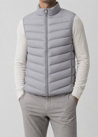 Men's Lightweight Sleeveless Bodywarmer | Quilted Gilet | Zip Front | Warm | Steven & Levon