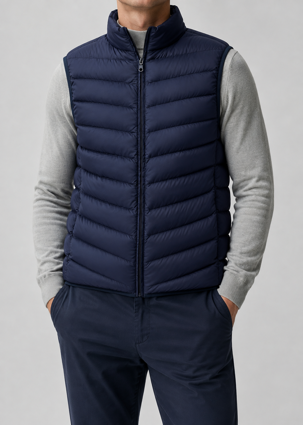 Men's Lightweight Sleeveless Bodywarmer | Quilted Gilet | Zip Front | Warm | Steven & Levon
