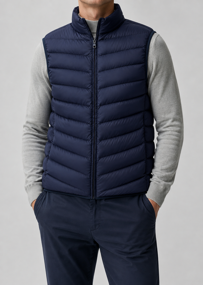 Men's Lightweight Sleeveless Bodywarmer | Quilted Gilet | Zip Front | Warm | Steven & Levon