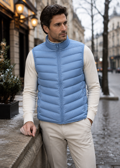 Men's Lightweight Sleeveless Bodywarmer | Quilted Gilet | Zip Front | Warm | Steven & Levon