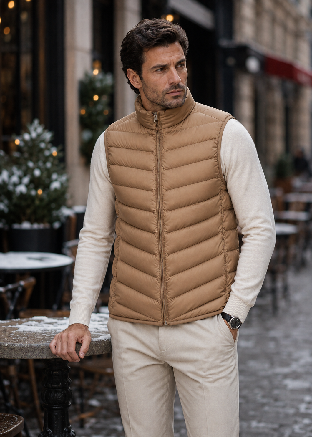 Men's Lightweight Sleeveless Bodywarmer | Quilted Gilet | Zip Front | Warm | Steven & Levon