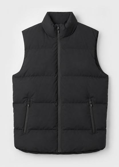 Men's Sleeveless Puffer Gilet | Quilted Insulated Vest | High Zip Collar | Lightweight Layer | Steven & Levon