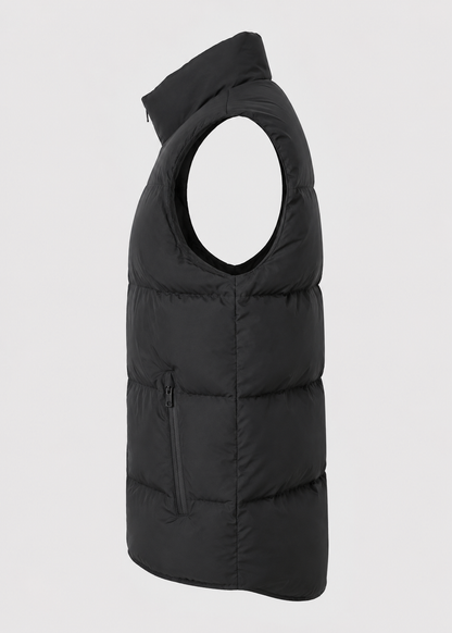 Men's Sleeveless Puffer Gilet | Quilted Insulated Vest | High Zip Collar | Lightweight Layer | Steven & Levon