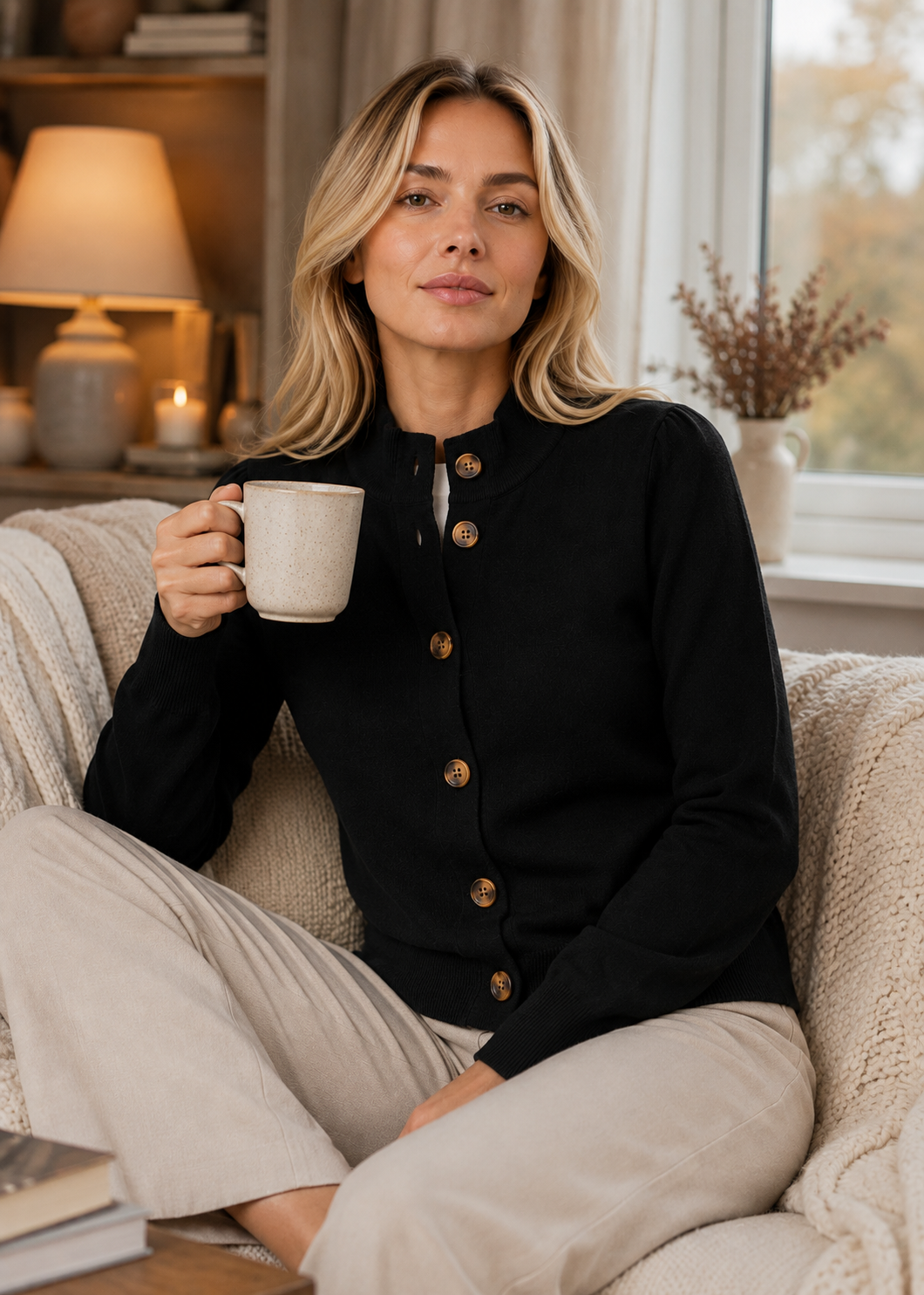 Women's Soft Knit Cardigan | Women | Button-Up Lightweight Sweater | Comfortable Fit | Steven & Levon