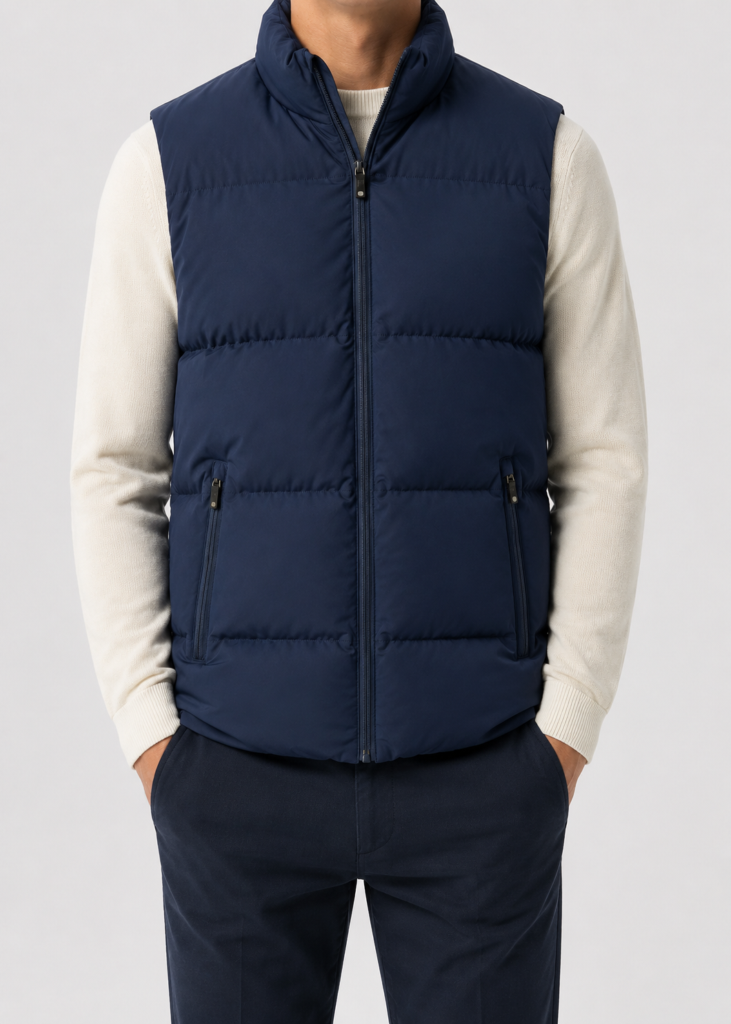 Men's Sleeveless Puffer Gilet | Quilted Insulated Vest | High Zip Collar | Lightweight Layer | Steven & Levon