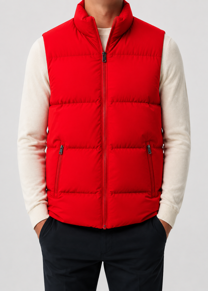 Men's Sleeveless Puffer Gilet | Quilted Insulated Vest | High Zip Collar | Lightweight Layer | Steven & Levon