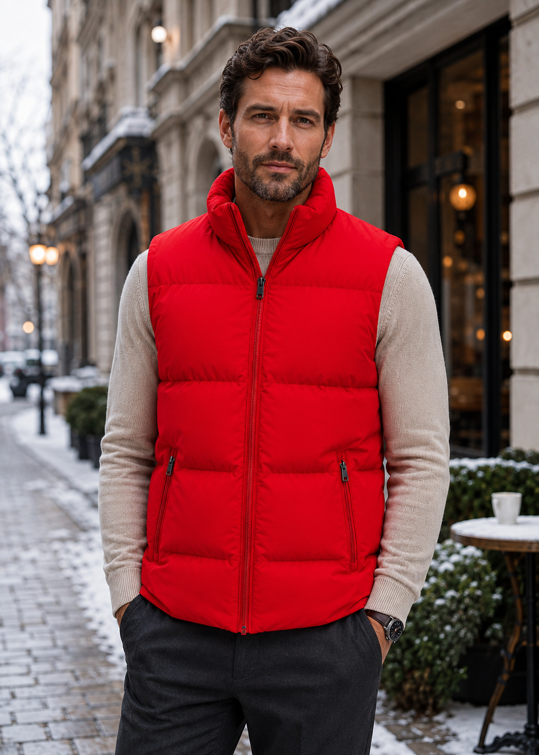 Men's Sleeveless Puffer Gilet | Quilted Insulated Vest | High Zip Collar | Lightweight Layer | Steven & Levon