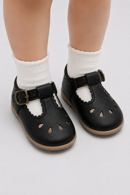 Baby Girl School Shoes | Toddler Leather Sandals | Anti-Slip Buckle Shoes | Steven & Levon