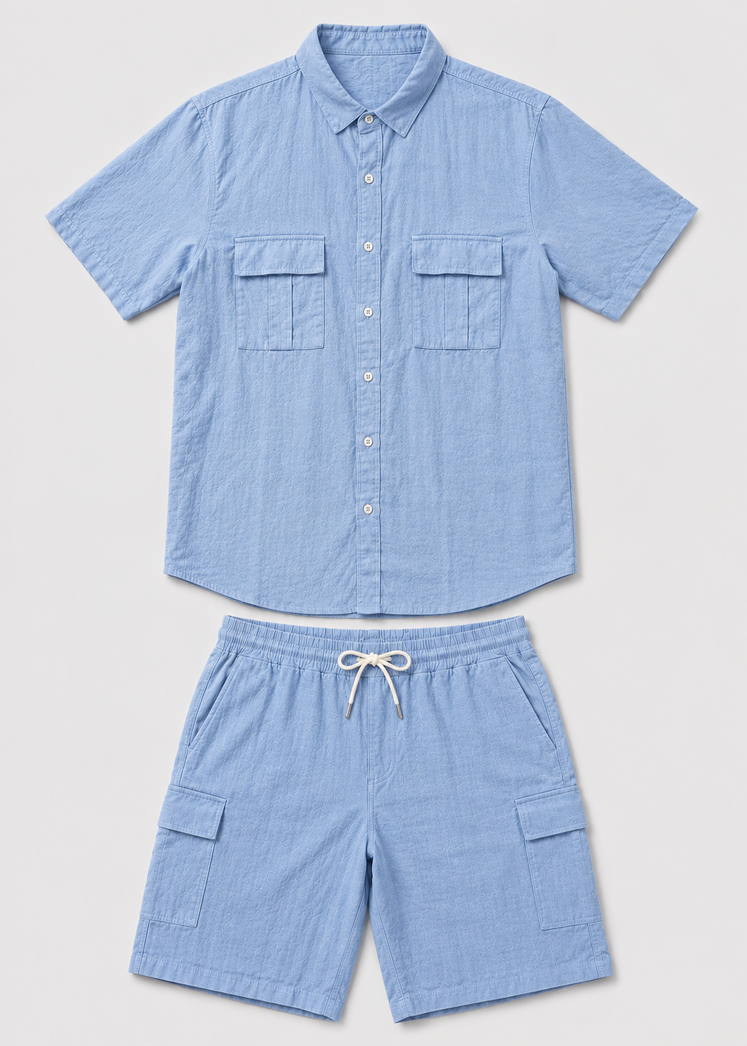 Men’s Casual Linen Shirt and Shorts Set | Men | Breathable Linen Blend | Summer Co-Ord Loungewear | Steven & Levon