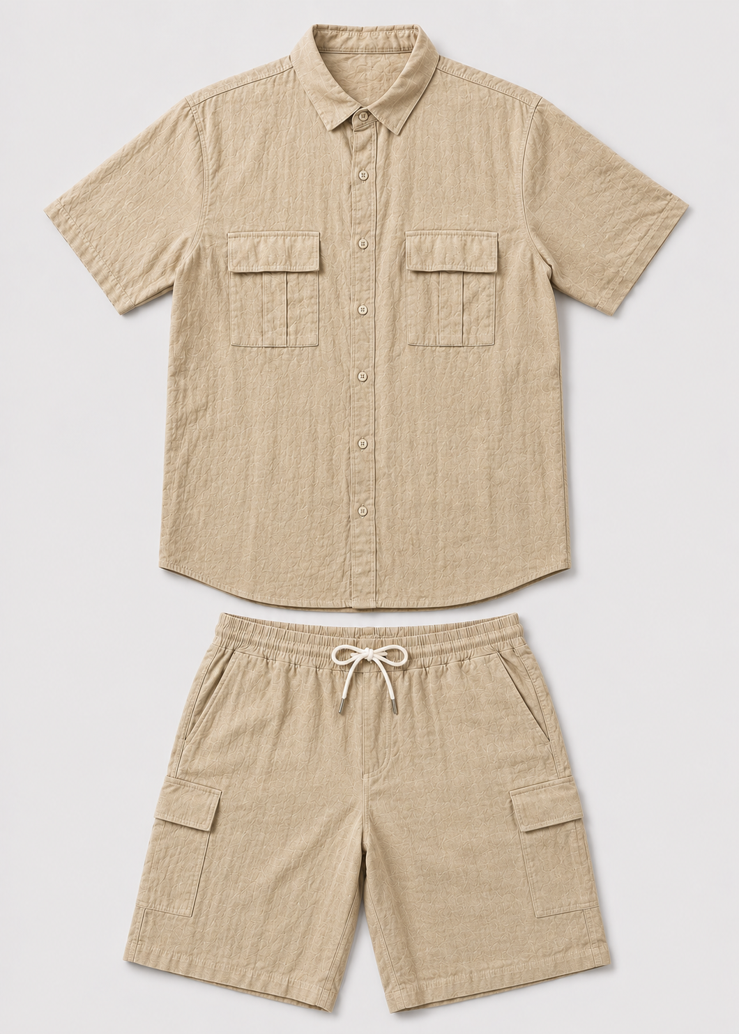 Men’s Casual Linen Shirt and Shorts Set | Men | Breathable Linen Blend | Summer Co-Ord Loungewear | Steven & Levon