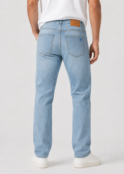 Men's Regular Fit Jeans | Light Blue | Men | Classic Straight Leg | Everyday Casual Wear | Steven & Levon