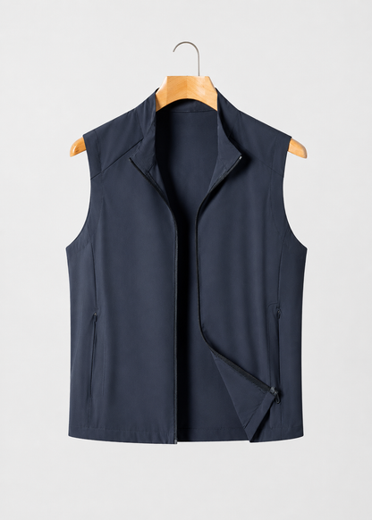 Men's Lightweight Zip Front Bodywarmer | Nylon-Spandex Blend | Insulated Sleeveless Vest | Steven & Levon