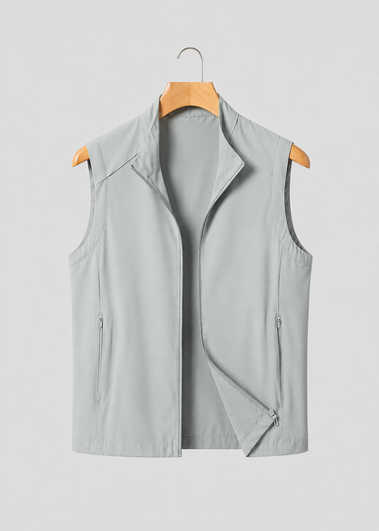 Men's Lightweight Zip Front Bodywarmer | Nylon-Spandex Blend | Insulated Sleeveless Vest | Steven & Levon