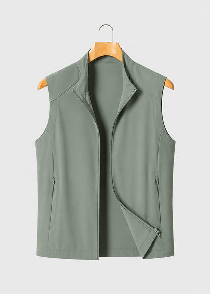 Men's Lightweight Zip Front Bodywarmer | Nylon-Spandex Blend | Insulated Sleeveless Vest | Steven & Levon
