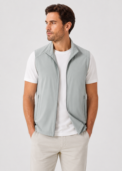 Men's Lightweight Zip Front Bodywarmer | Nylon-Spandex Blend | Insulated Sleeveless Vest | Steven & Levon