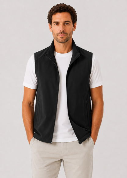 Men's Lightweight Zip Front Bodywarmer | Nylon-Spandex Blend | Insulated Sleeveless Vest | Steven & Levon