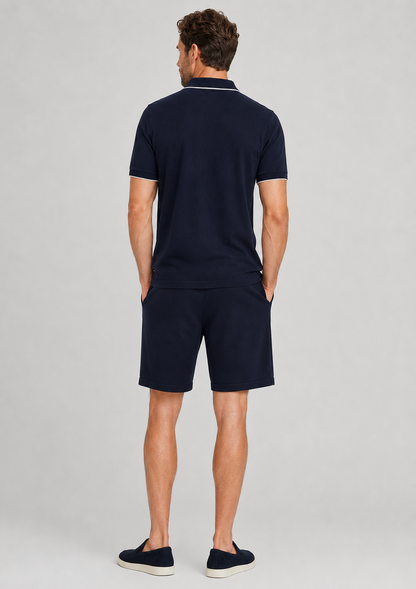 Men's Knit Two-Piece Set | Textured Knit Shirt & Trousers | Relaxed Fit | Steven & Levon