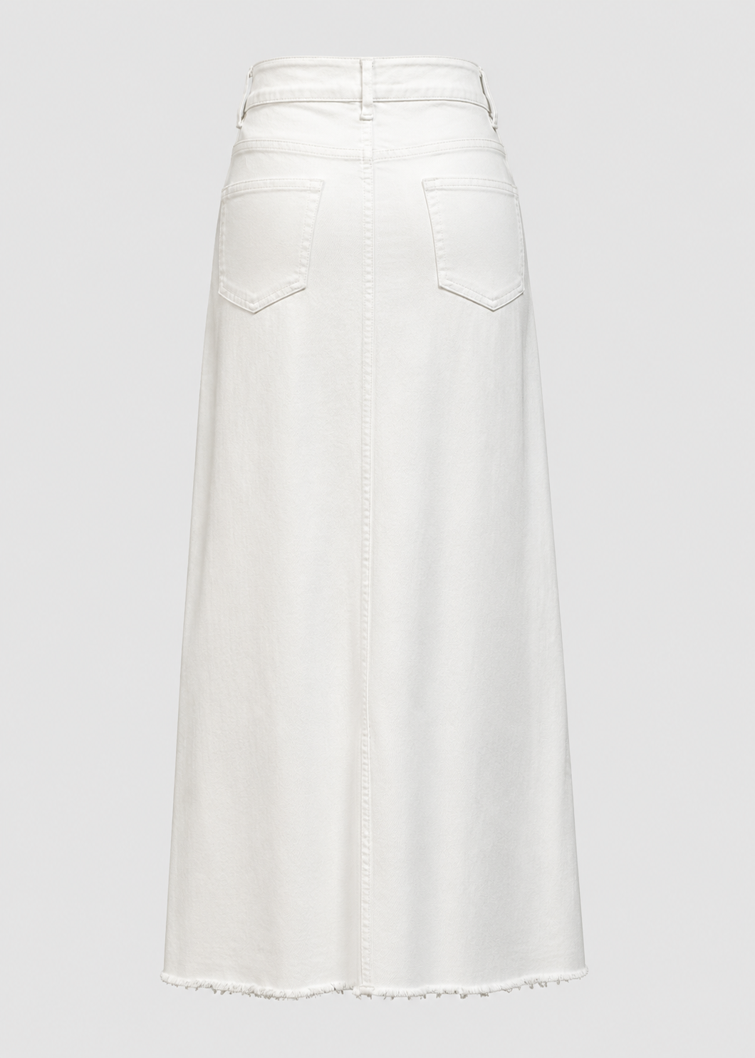 Women's High Waist Denim Maxi Skirt | Women | Straight Fit | Raw Hem | 4-Pocket Long Skirt | Steven & Levon