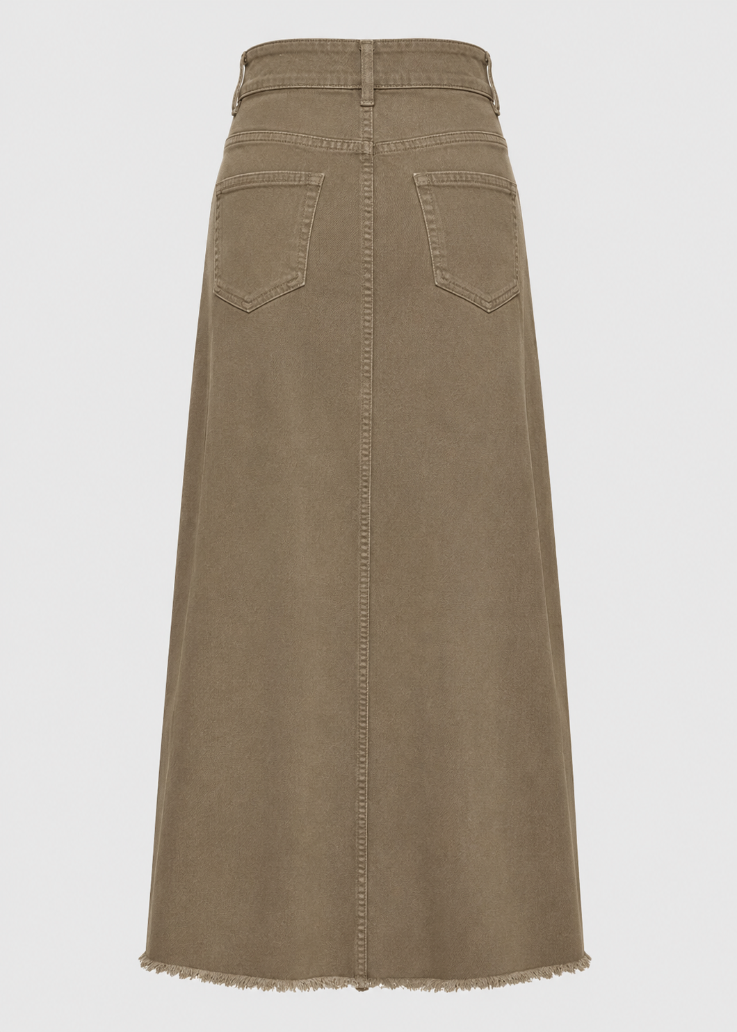 Women's High Waist Denim Maxi Skirt | Women | Straight Fit | Raw Hem | 4-Pocket Long Skirt | Steven & Levon