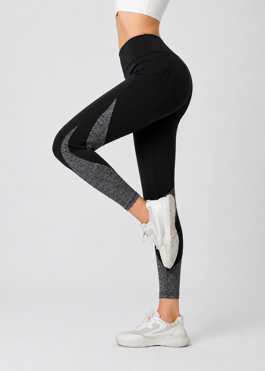 Wanda Yoga Pants | High Waisted Leggings |  Tummy Control | Patchwork Design | Steven & Levon