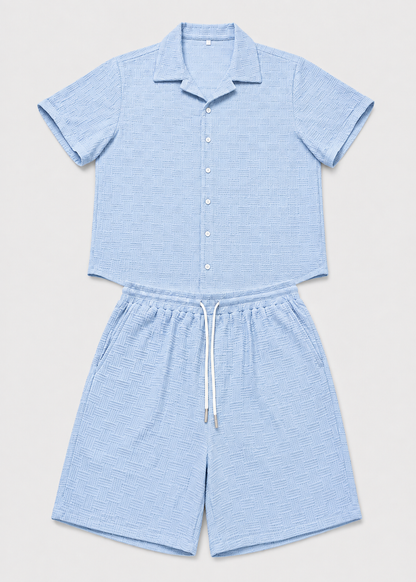 Men's Short Sleeve Shirt and Shorts Set | Co-Ord Set | Men | Polyester | Steven & Levon