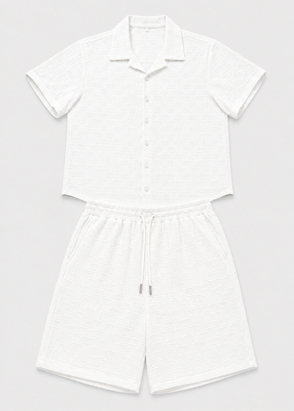 Men's Short Sleeve Shirt and Shorts Set | Co-Ord Set | Men | Polyester | Steven & Levon