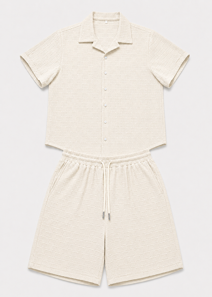 Men's Short Sleeve Shirt and Shorts Set | Co-Ord Set | Men | Polyester | Steven & Levon