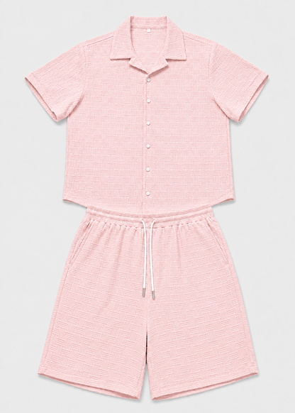 Men's Short Sleeve Shirt and Shorts Set | Co-Ord Set | Men | Polyester | Steven & Levon