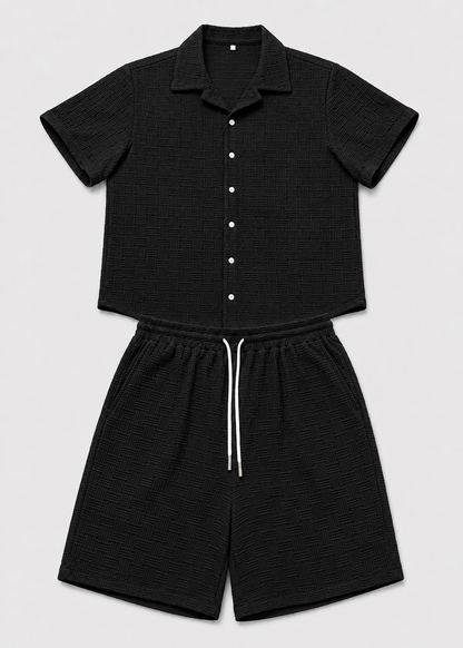 Men's Short Sleeve Shirt and Shorts Set | Co-Ord Set | Men | Polyester | Steven & Levon