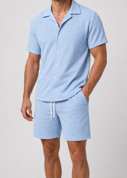 Men's Short Sleeve Shirt and Shorts Set | Co-Ord Set | Men | Polyester | Steven & Levon