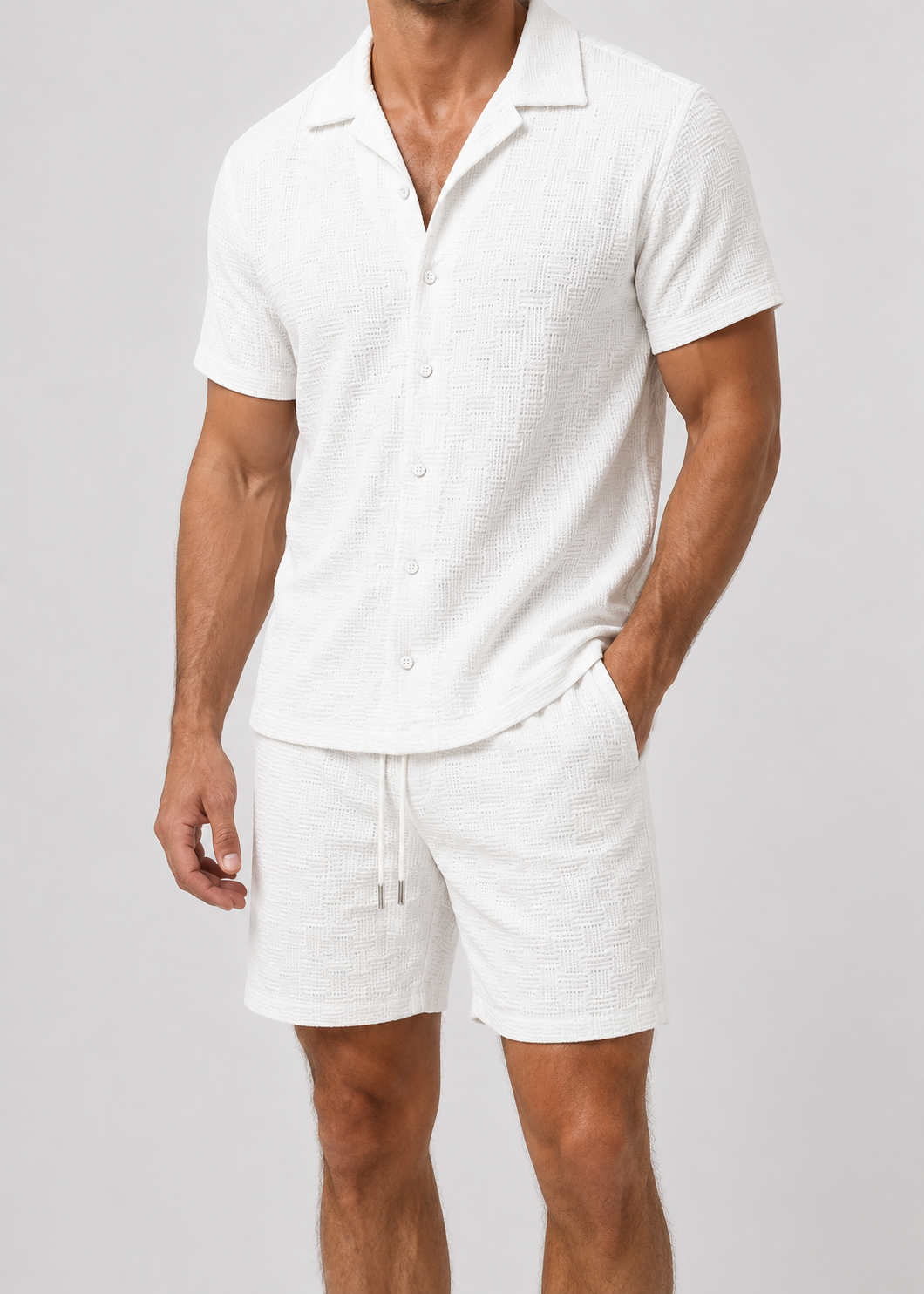 Men's Short Sleeve Shirt and Shorts Set | Co-Ord Set | Men | Polyester | Steven & Levon