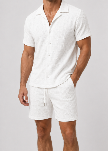 Men's Short Sleeve Shirt and Shorts Set | Co-Ord Set | Men | Polyester | Steven & Levon