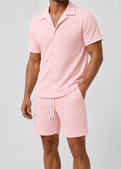 Men's Short Sleeve Shirt and Shorts Set | Co-Ord Set | Men | Polyester | Steven & Levon