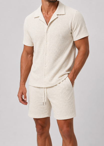 Men's Short Sleeve Shirt and Shorts Set | Co-Ord Set | Men | Polyester | Steven & Levon