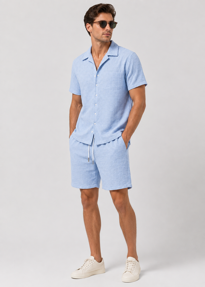 Men's Short Sleeve Shirt and Shorts Set | Co-Ord Set | Men | Polyester | Steven & Levon