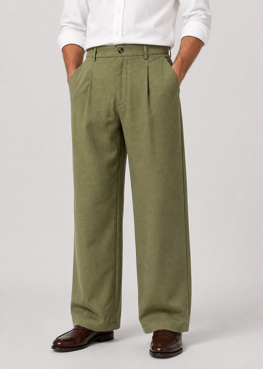 Men's Wide Leg Trousers |  Relaxed Fit Cotton Blend Pants | Smart Casual Streetwear | Steven & Levon