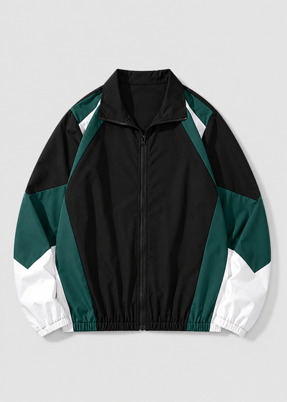 Colorbrix - Colour-Blocked Zip-Up Casual Jacket  Casual Everyday Wear