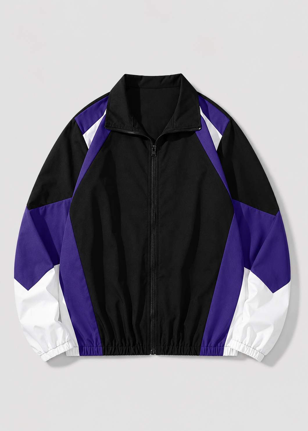 Colorbrix - Colour-Blocked Zip-Up Casual Jacket  Casual Everyday Wear
