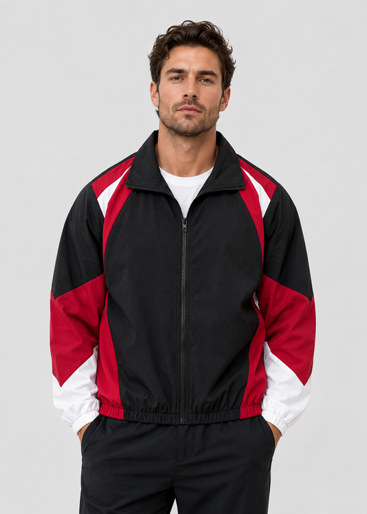Colorbrix - Colour-Blocked Zip-Up Casual Jacket  Casual Everyday Wear