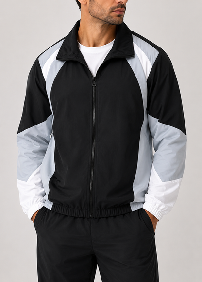 Colorbrix - Colour-Blocked Zip-Up Casual Jacket  Casual Everyday Wear