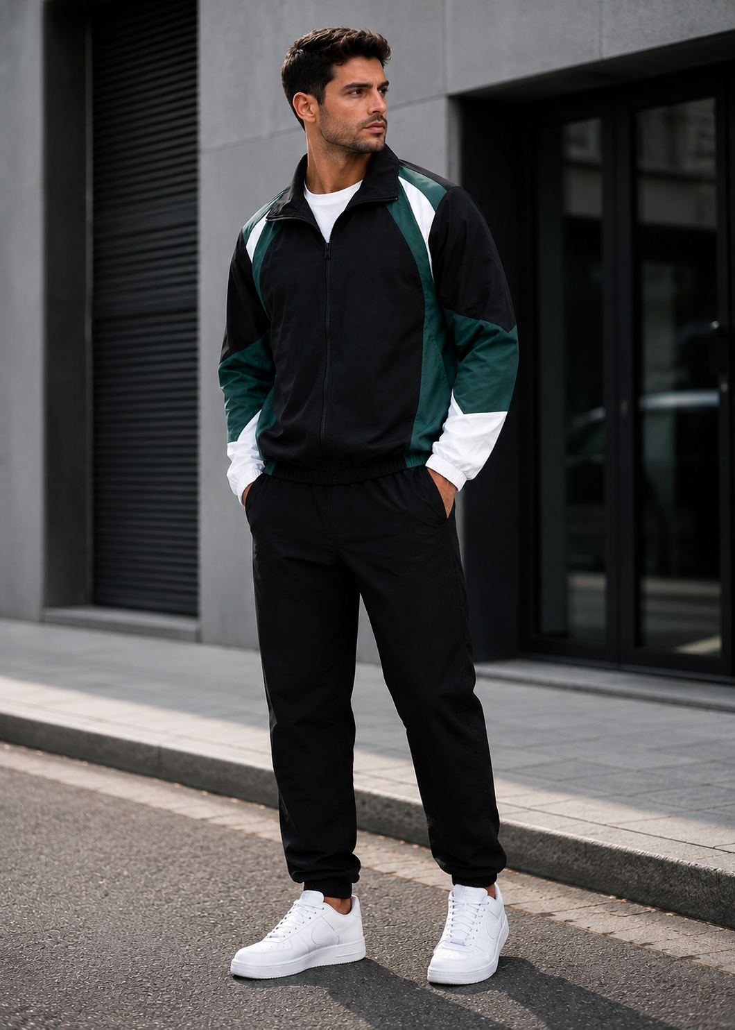 Colorbrix - Colour-Blocked Zip-Up Casual Jacket  Casual Everyday Wear