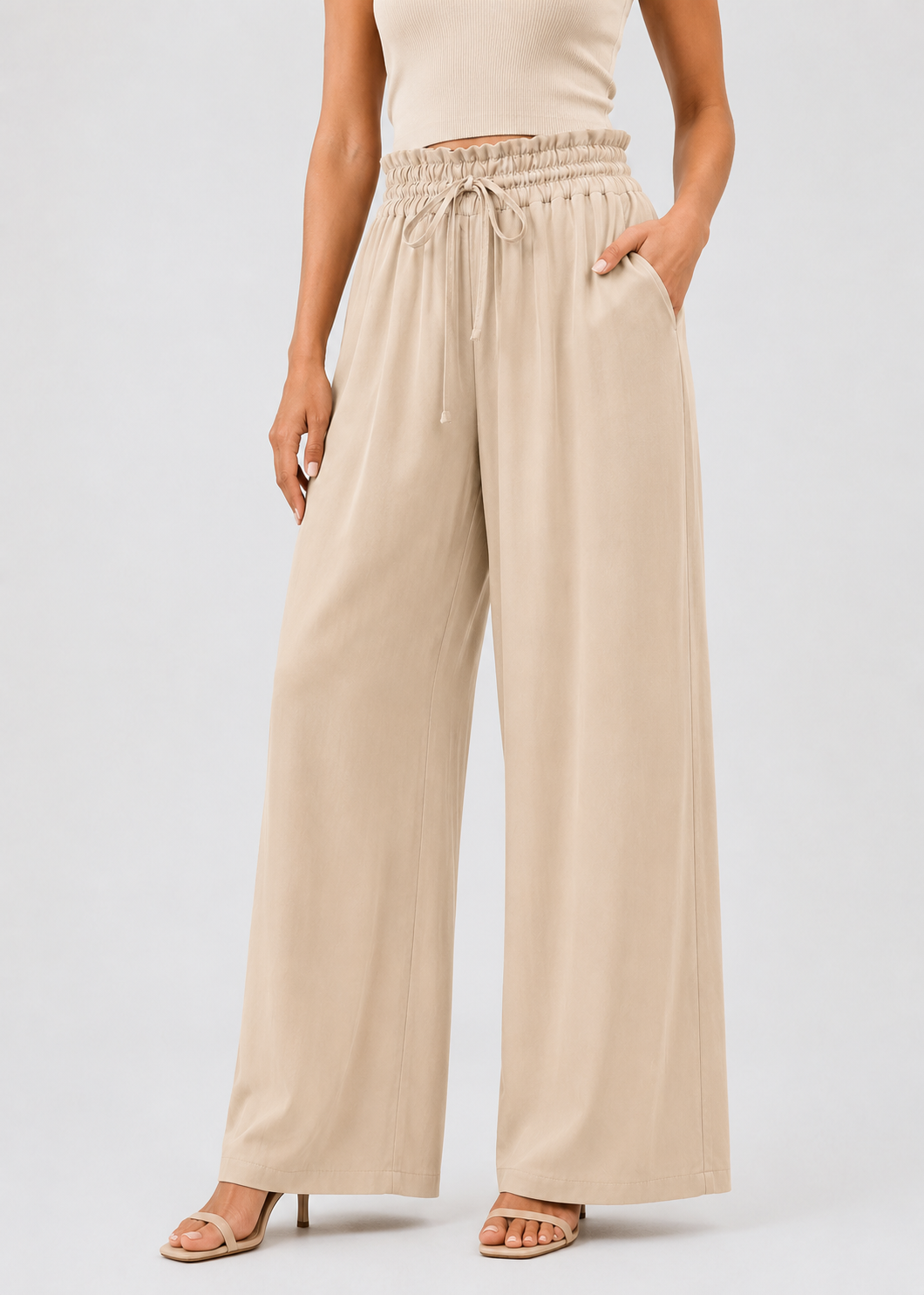 Women's Wide Leg Pants | Elastic Waist | Lightweight Casual | Steven & Levon