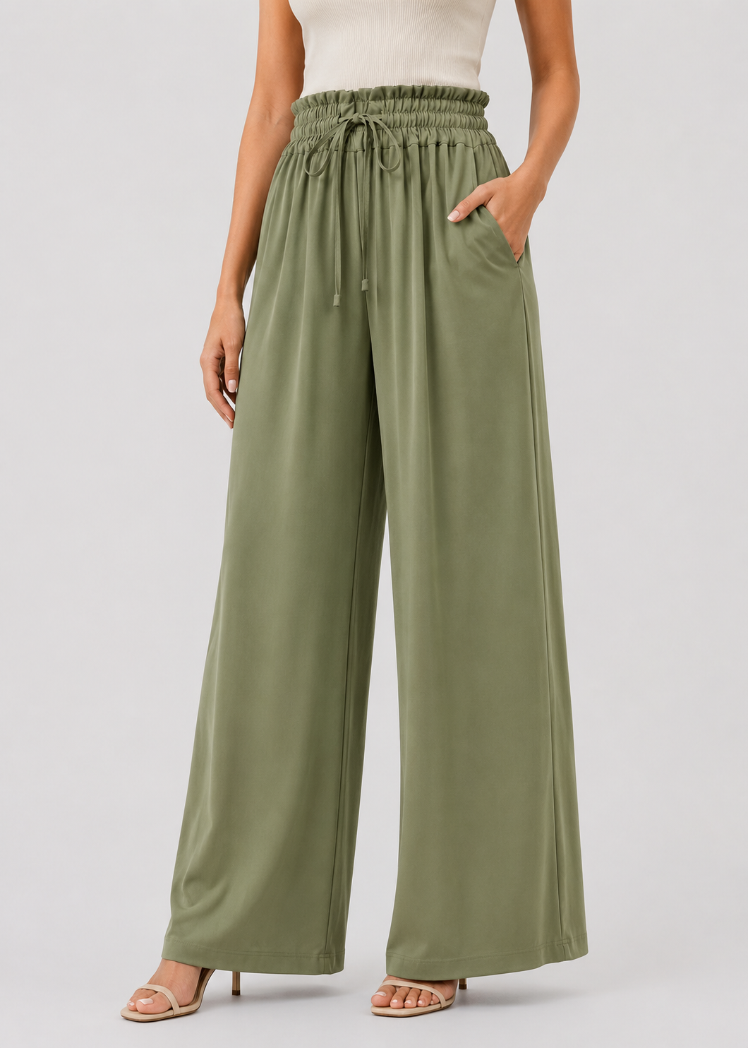 Women's Wide Leg Pants | Elastic Waist | Lightweight Casual | Steven & Levon