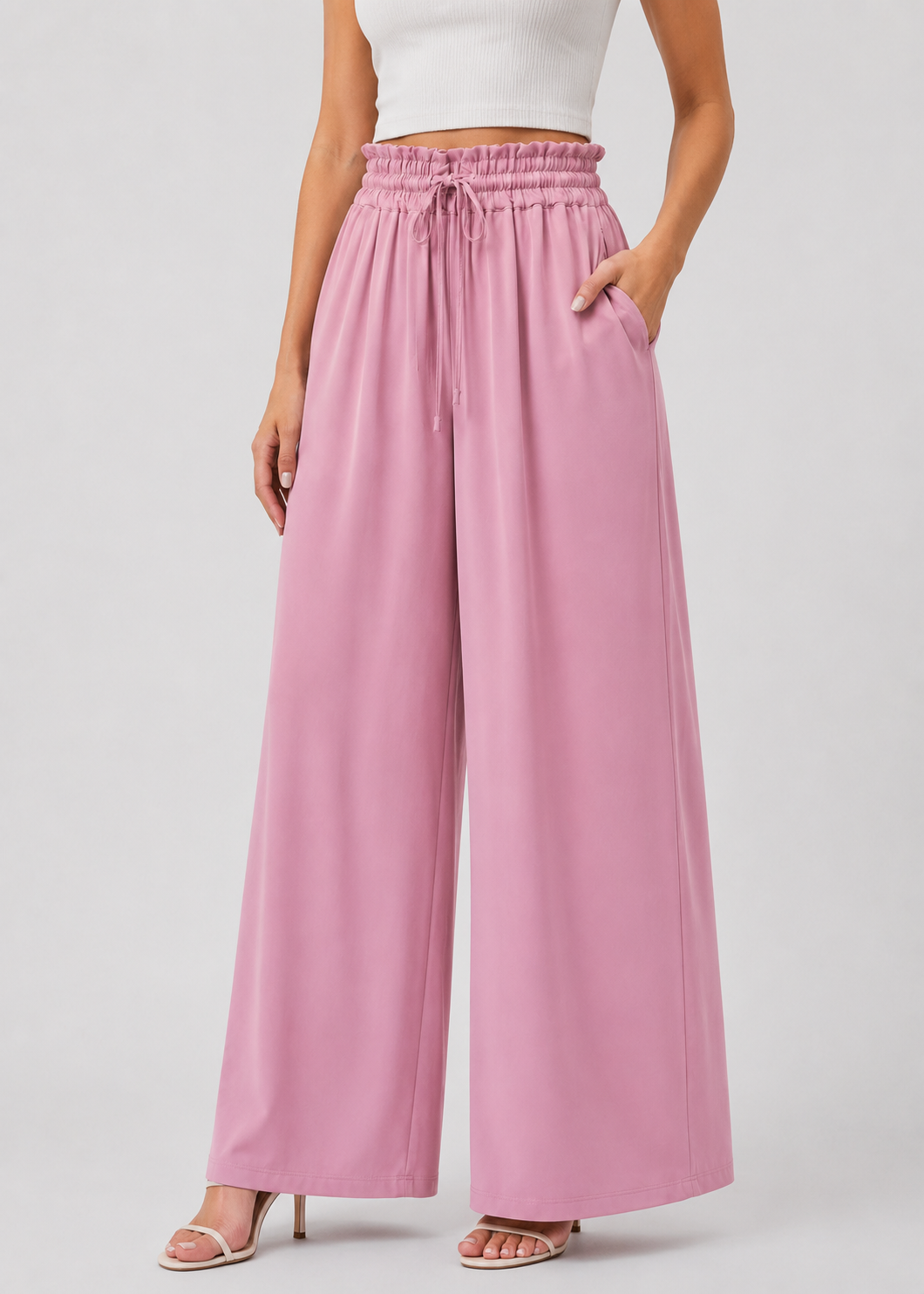 Women's Wide Leg Pants | Elastic Waist | Lightweight Casual | Steven & Levon